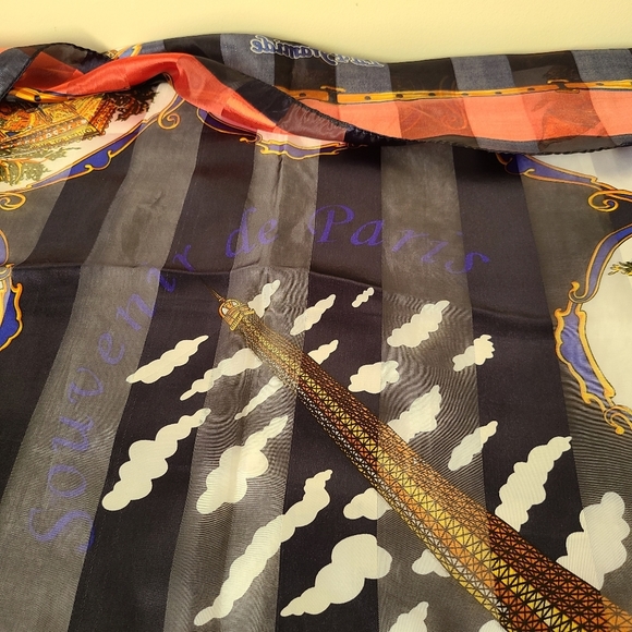 𝅺J.Mico Sancho Souvenir de Paris vintage scarf - Picture 2 of 11